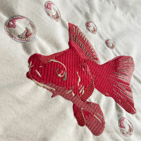 Sac de plage - Broderie Poisson Rouge