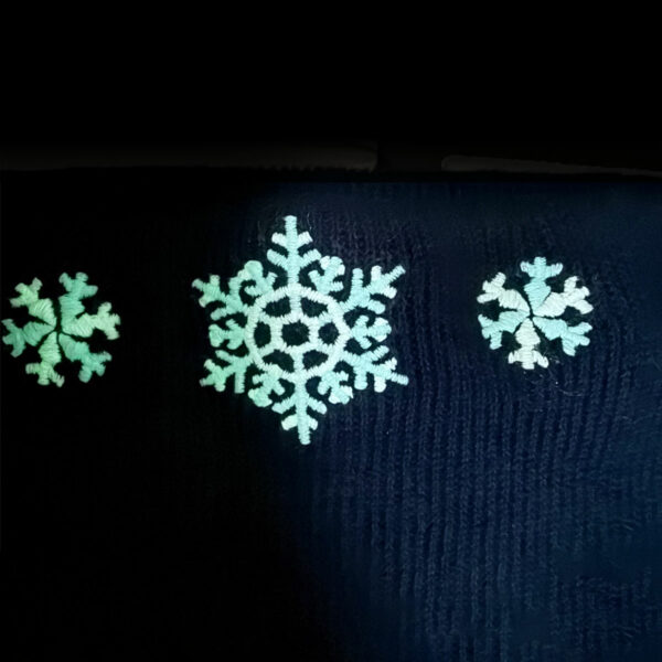 broderie flocons phosphorescente