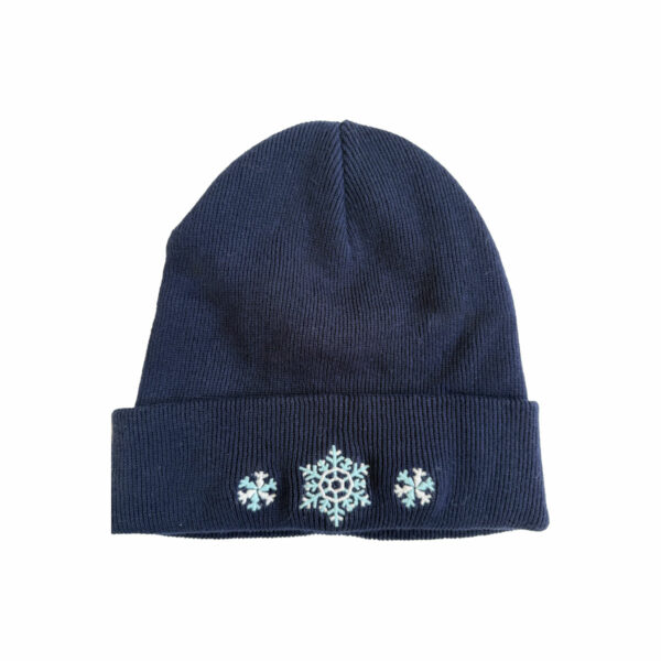 bonnet-flocons-phosphorescents Bonnet hiver brodé flocons de neige phosphorescents