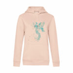 Sweat capuche femme broderie poisson asiatique