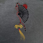sweat femme brodé éventail japonais