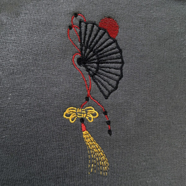 sweat femme brodé éventail japonais