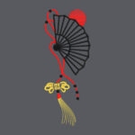 sweat femme broderie éventail