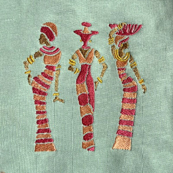 sweat brodé silhouette femmes africaines