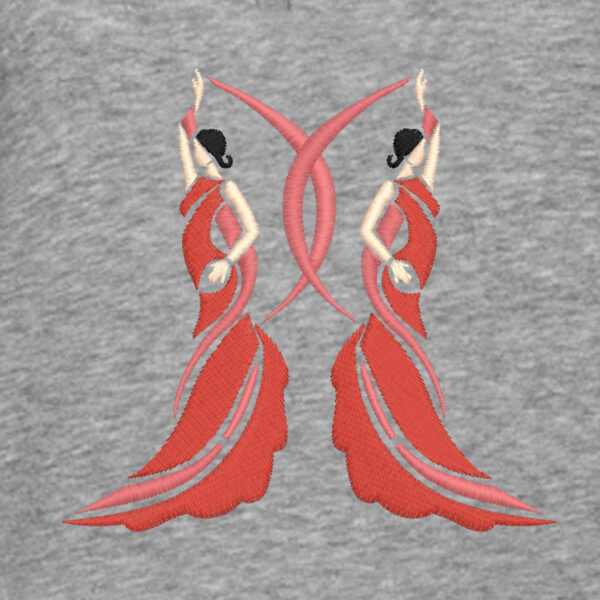sweat capuche brodé danseuse flamenco